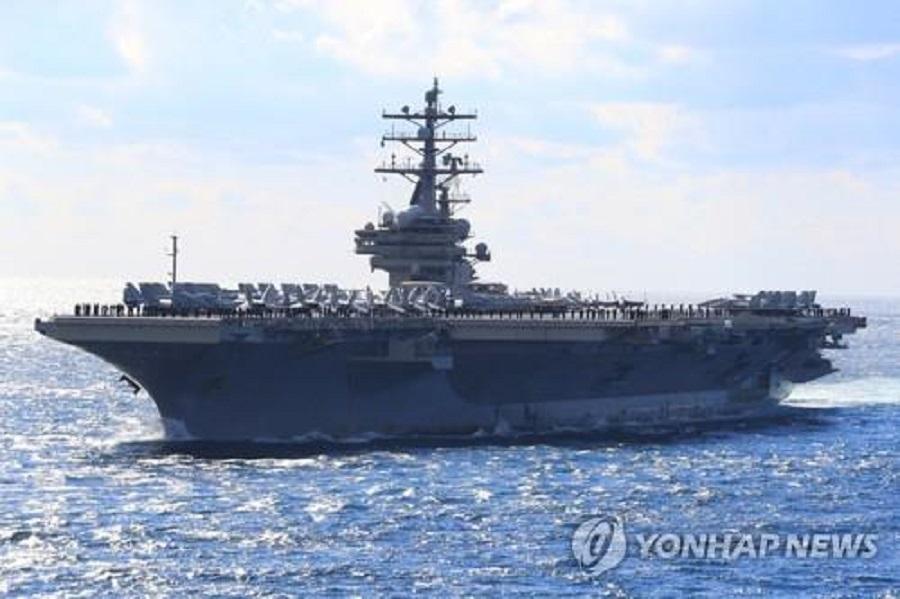 ناو هواپیمابر هسته ای آمریکا وارد آب های کره جنوبی شد